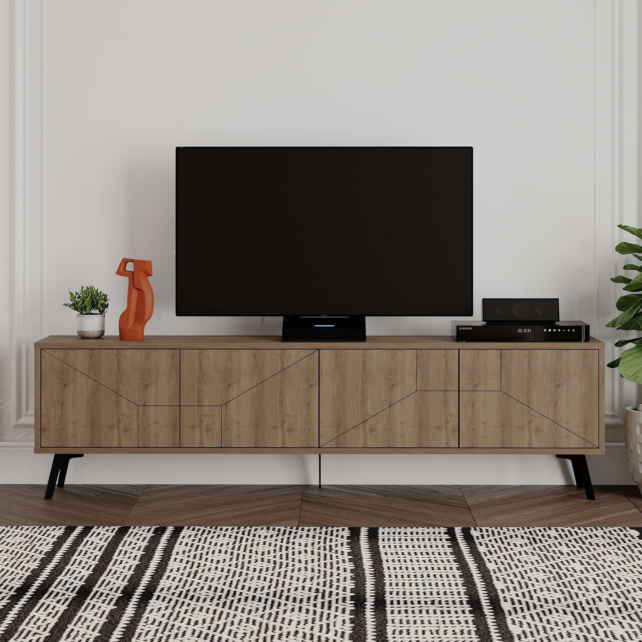 Comoda TV, Hanah Home, Dune, 180x50x29.6 cm, Maro - imagine 7